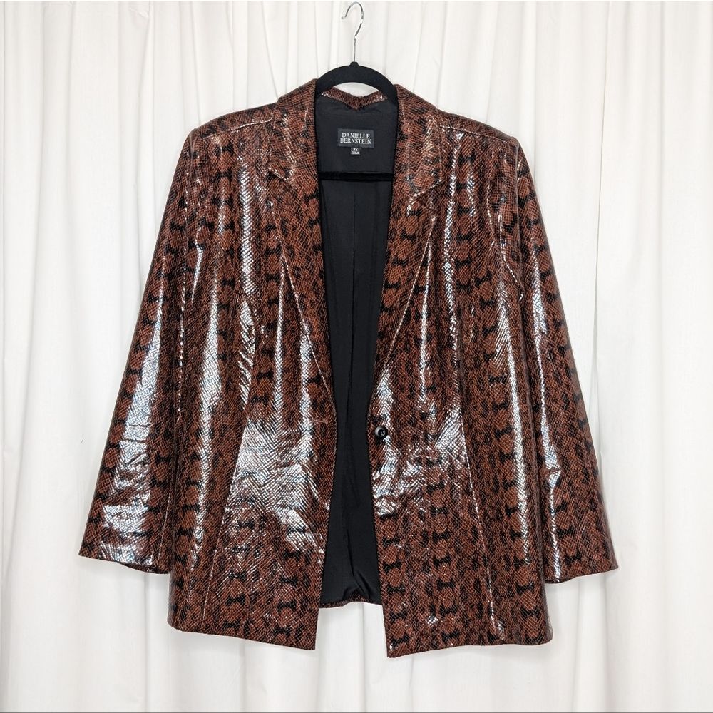 Danielle Bernstein Faux Snakeskin Blazer